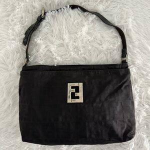 FENDI Zucca Black Nylon Bag‎ Handbag